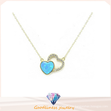 Hermoso corazón de amor plata esterlina corazón ópalo joyería colgante (n6590)